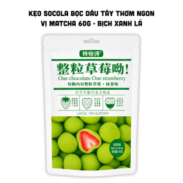 Kẹo Socola Bọc Dâu Tây Thơm Ngon Vị Matcha 60g - Bịch Xanh Lá - 6932066906931