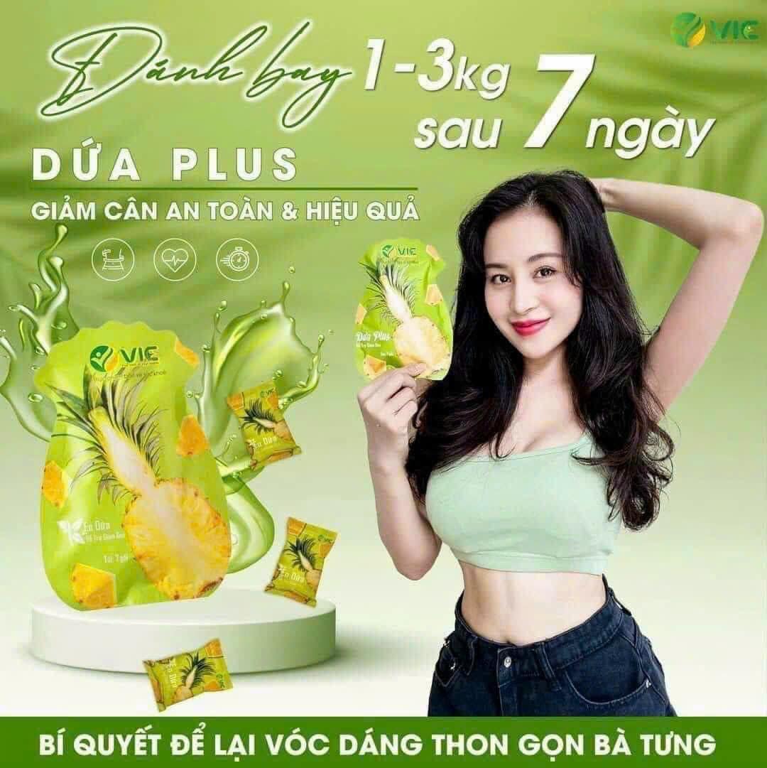 Kẹo Dứa Giảm Cân VIC Plus 7 Viên Tặng Kèm Detox