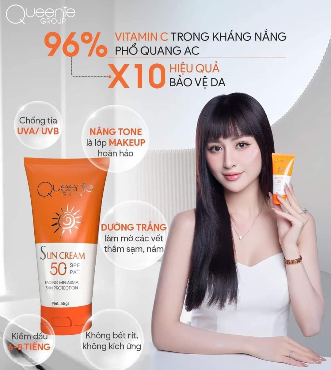 Chống nắng dưỡng trắng gọi tên kháng nắng Phổ Quang AC nhà Queeine