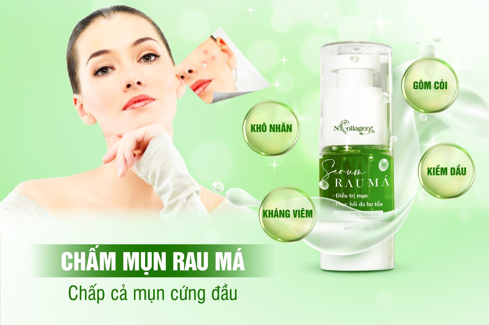 Serum Chấm Mụn Rau Má N Collagen dũng sĩ diệt mụn bất kẻ mọi loại da