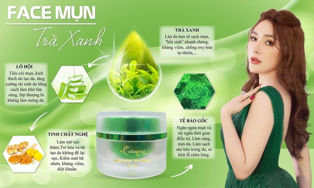 Kem Face Giảm Mụn Tinh Chất Trà Xanh N Collagen hiệu quả sau 7 đến 10 ngày sử dụng