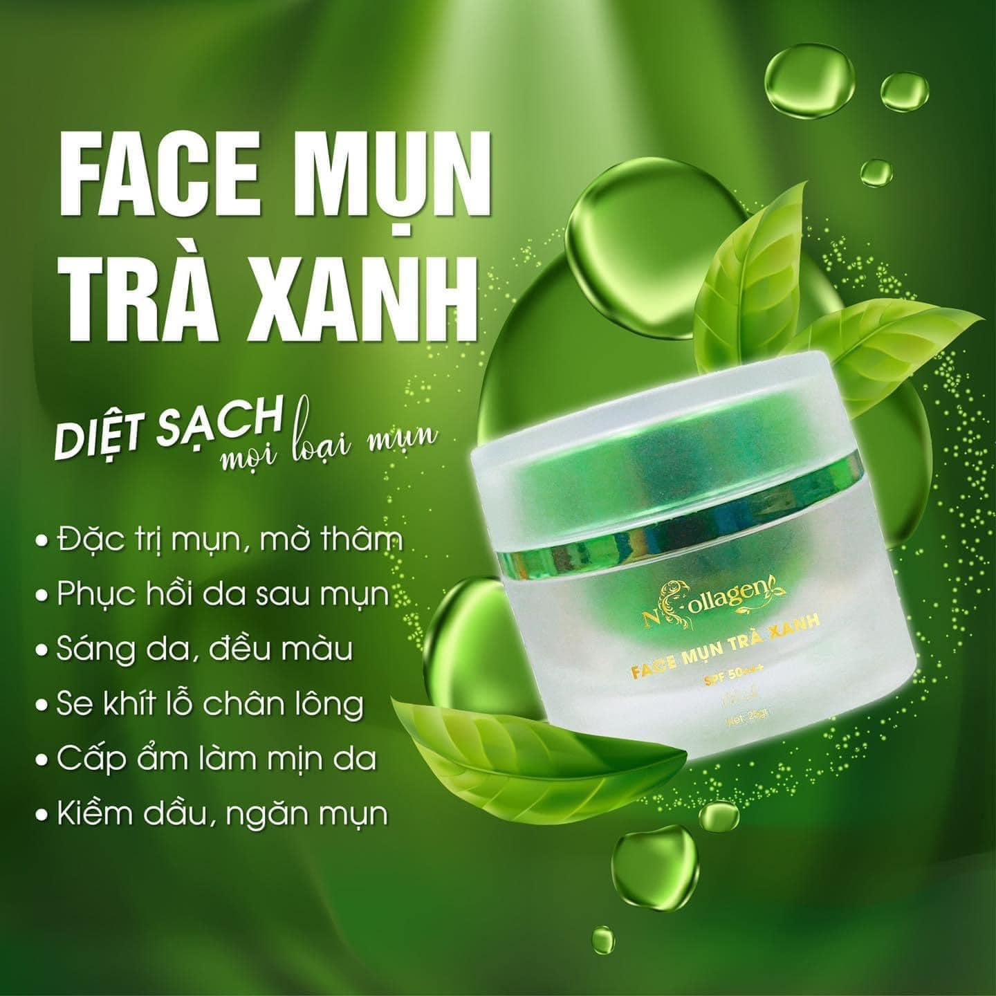 Kem Face Giảm Mụn Tinh Chất Trà Xanh N Collagen hiệu quả sau 7 đến 10 ngày sử dụng