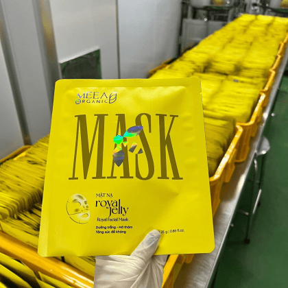 Mặt Nạ Thạch Collagen Meea Organic Màu Vàng Royal Jelly Mask Hộp 5 Miếng chính hãng