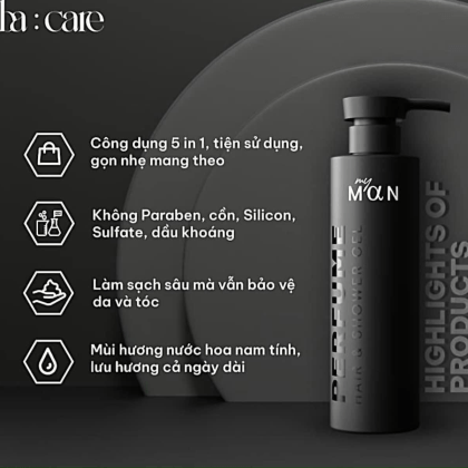 Dầu gội & Sữa tắm hương nước hoa 5in1 My Man Hair & Shower GeL