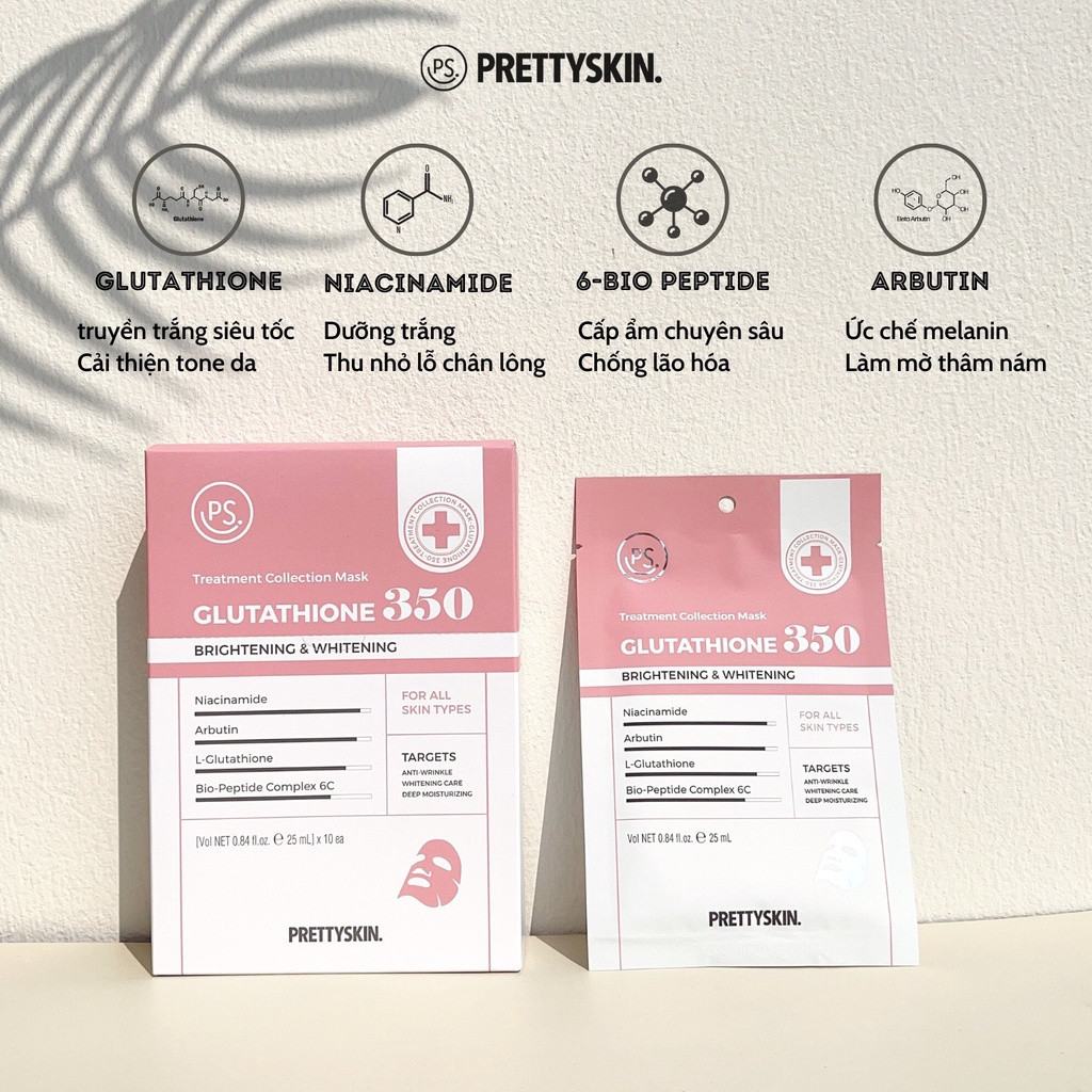 Mặt Nạ Giấy Prettyskin Treatment Collection Mask- Glutathione 350