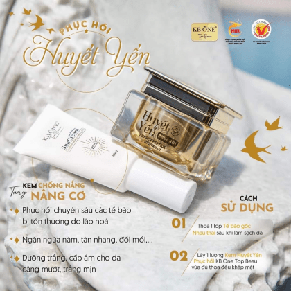 Kem Huyết Yến đặc trị nám, dưỡng trắng của KBONE TOP BEAU