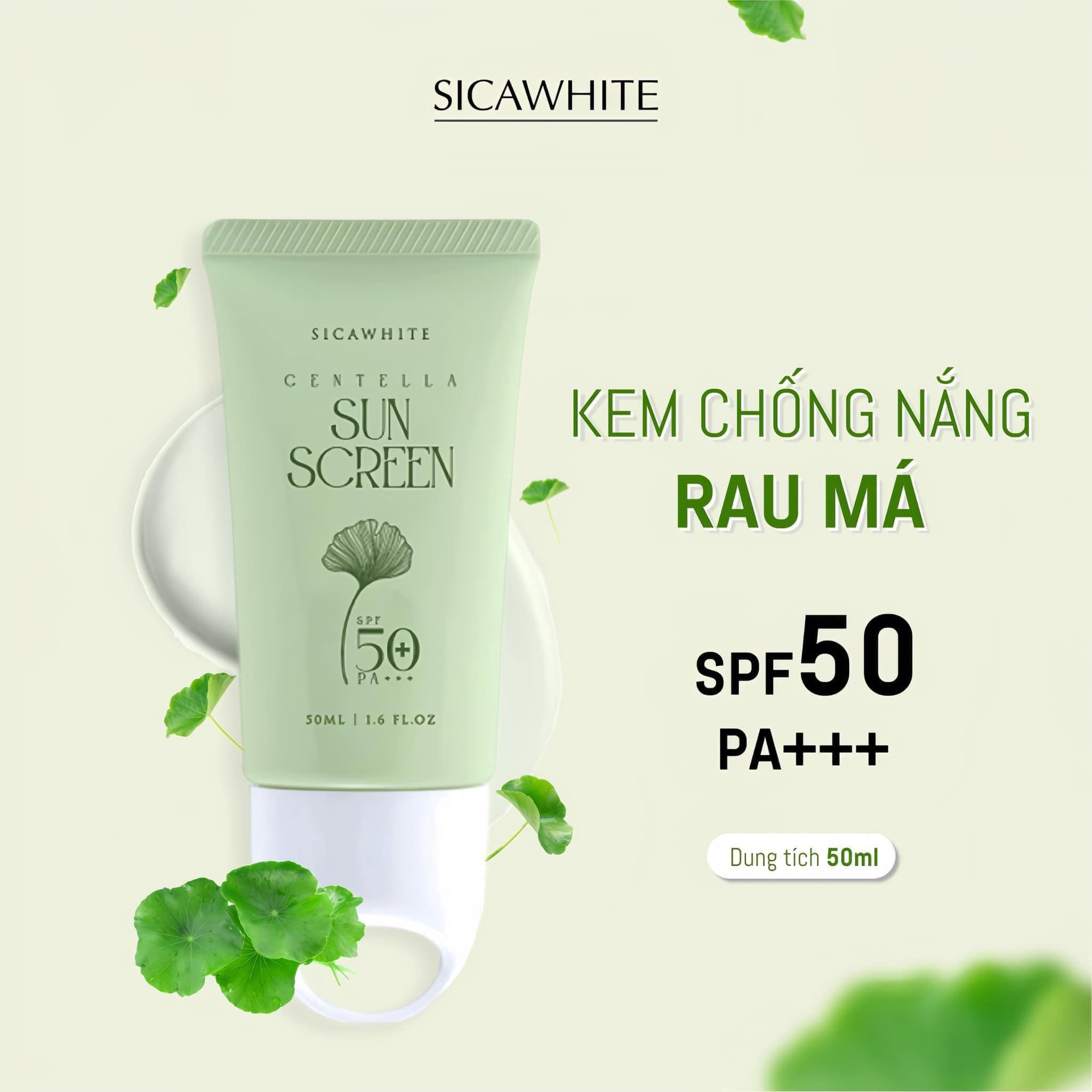 Kem Chống Nắng Rau Má Sica White – SPF 50PA Bảo Vệ Toàn Diện Cho Da