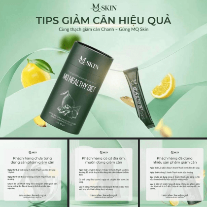 Thạch Giảm Cân Chanh Gừng MQ Skin Healthy Diet đừng nhịn ăn hãy ăn ngon mà vẫn giảm cân hiệu quả
