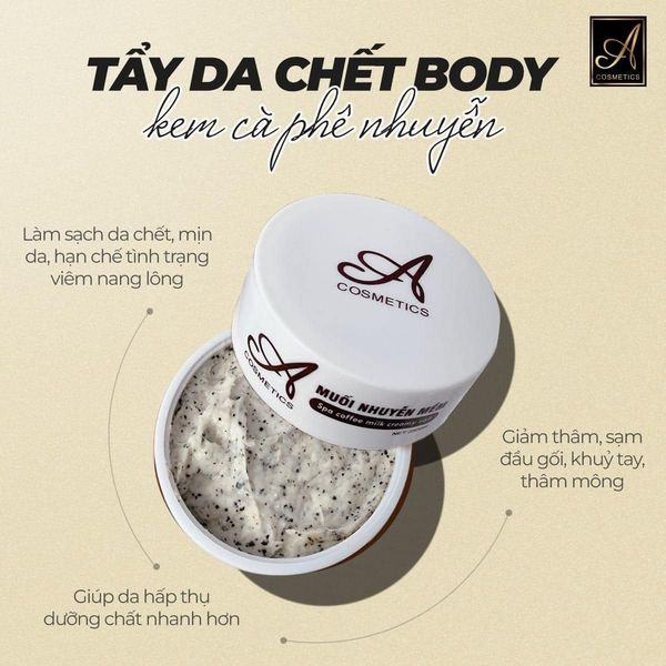 Muối nhuyễn Mềm spa Coffee Milk creamy Thuộc dòng sản phẩm tẩy tế bào chết trên cơ thể
