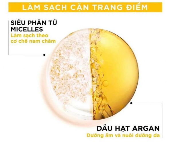 Tẩy trang Garnier màu vàng Micellar Oi