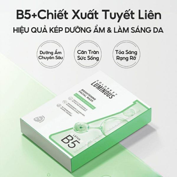 Mặt Nạ Colorkey Luminous Brightening Facial Mask 25ml - Dưỡng Ẩm Căng Bóng Rạng Rỡ Từ Sen Tuyết Màu Xanh