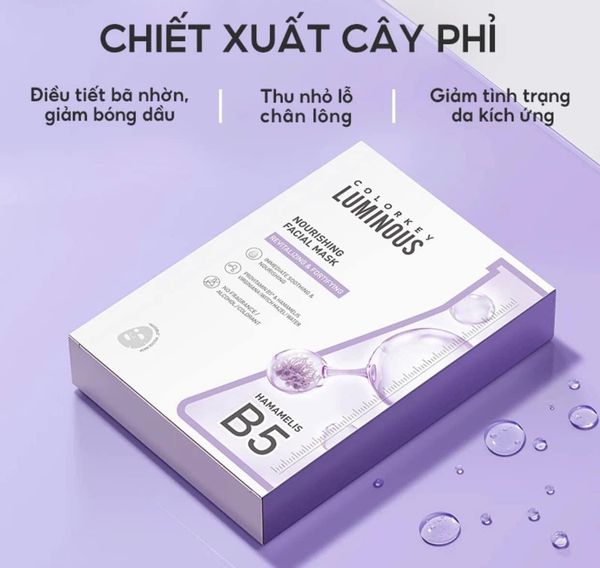 Mặt Nạ Colorkey Nourshing Facial Mask 25ml - Dưỡng Ẩm Ngừa Mụn Với Chiết Xuất Cây Phỉ Màu Tím