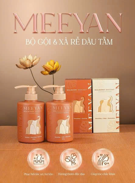 Combo gội xả chăm sóc tóc rễ dâu tằm MeeYan