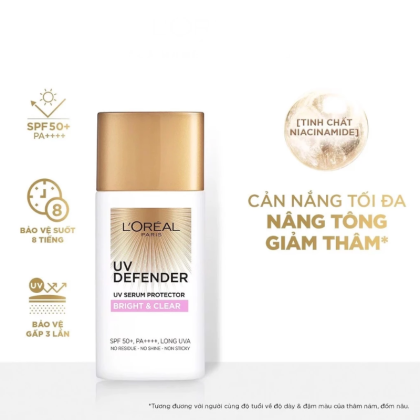 Kem Chống Nắng Loreal Nâng Tông Giảm Thâm UV Defender Bright & Clear SPF 50+ PA ++++ 50ml