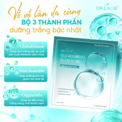 Mặt Nạ Thủy Tinh Dr Lacir Glutathione Aquaring Glass Dưỡng Da Căng Bóng Hộp 6 Miếng