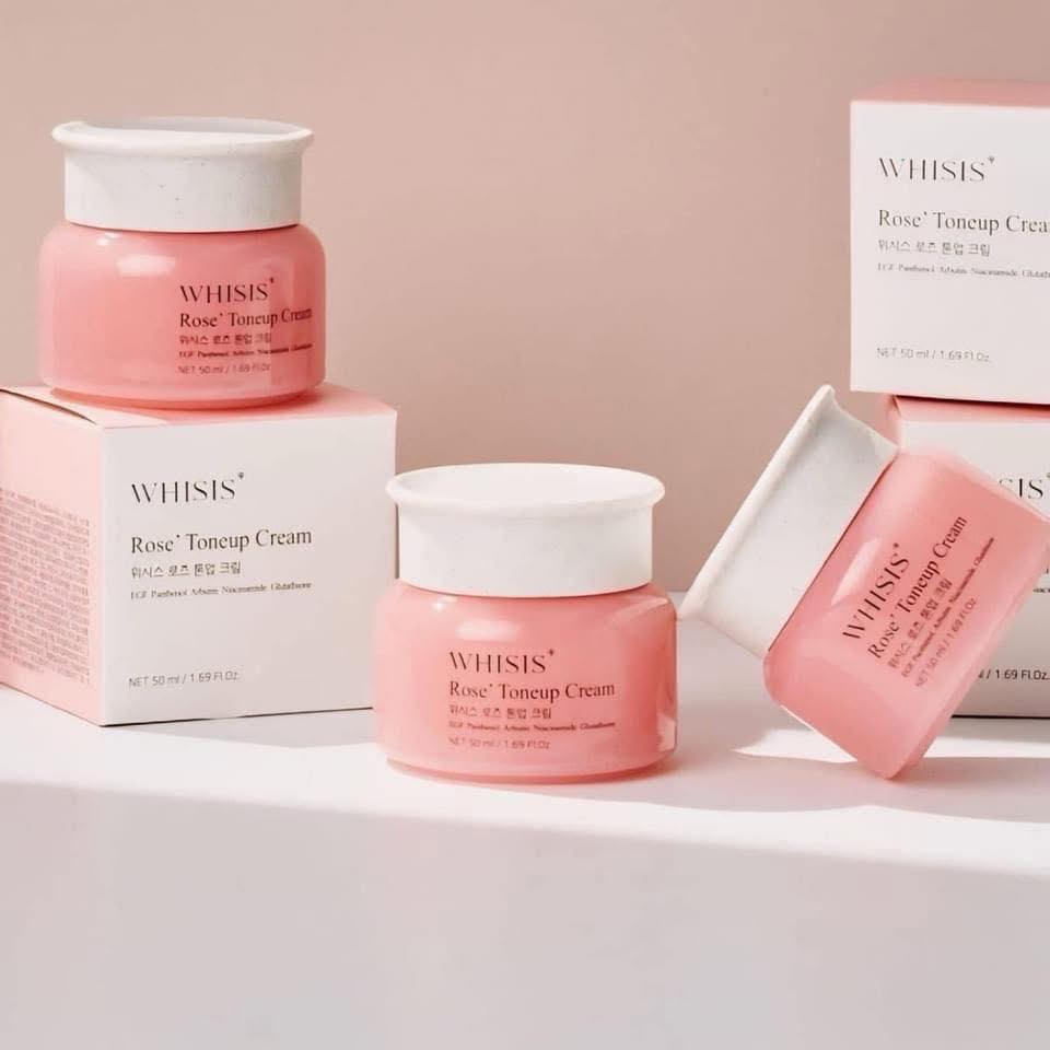 Kem dưỡng trắng face Whisis Rose Toneup Cream 50ml  mang lại làn da trắng hồng rạng rỡ, mịn màng và khỏe mạnh