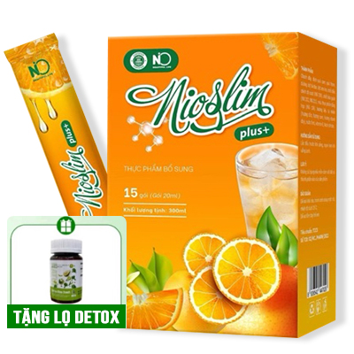 Siro giảm cân NioSlim Plus + Vị Cam Thơm Ngon 15 Gói - Tặng 1 Hũ Detox Rau Xanh