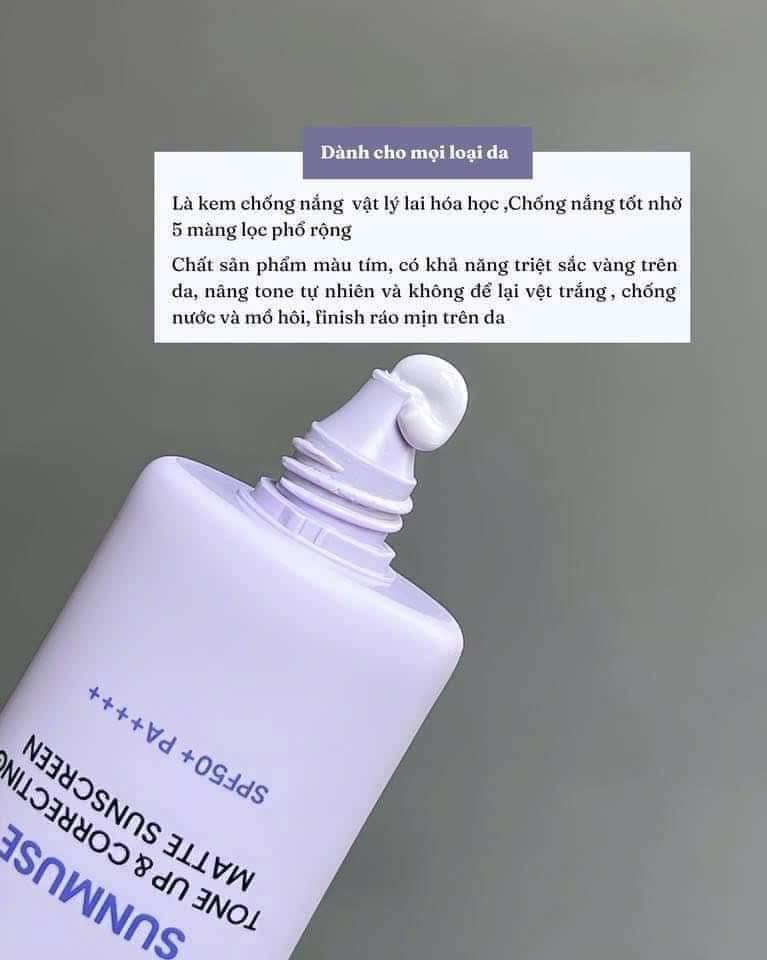 Kem Chống Nắng Beplain Sunmuse Tone Up & Correcting Matte Sunscreen  mang đến giải pháp hoàn hảo cho làn da sáng mịn