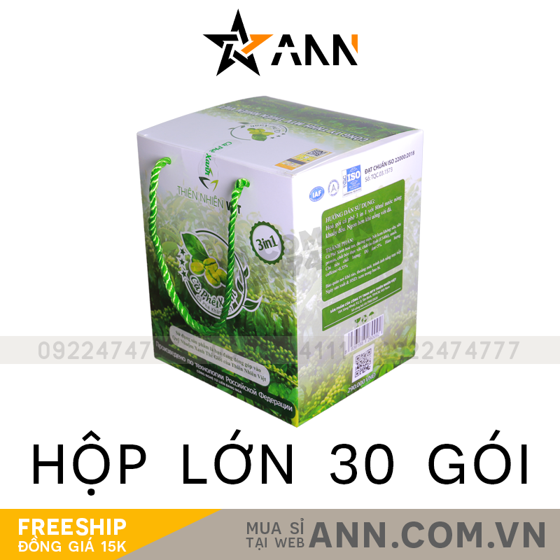8936188260092-14.png Cà Phê Xanh Thiên Nhiên Việt Hộp Lớn 30 Gói - 8936188260092