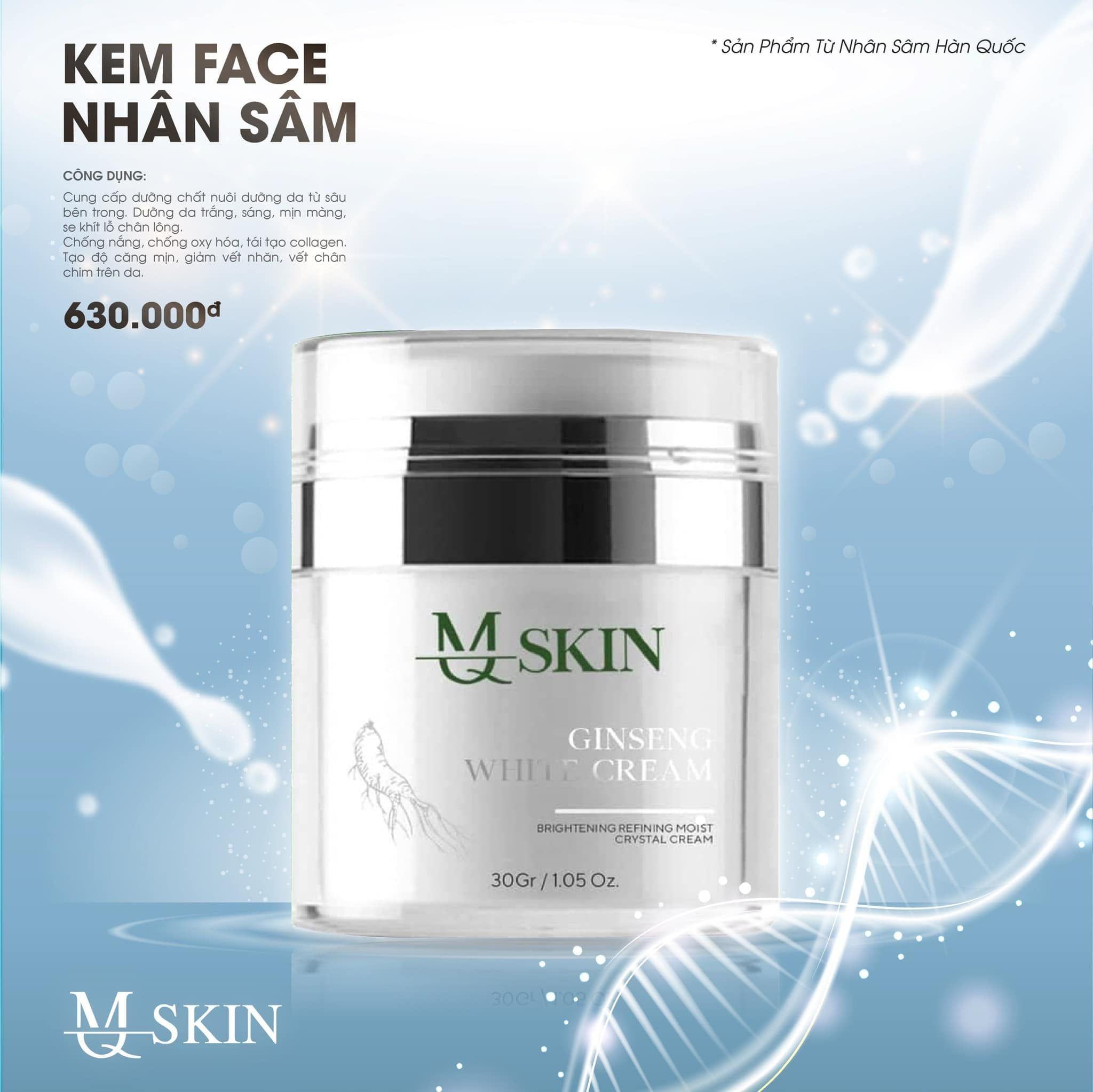 Kem face dưỡng trắng nhân sâm MQ Skin