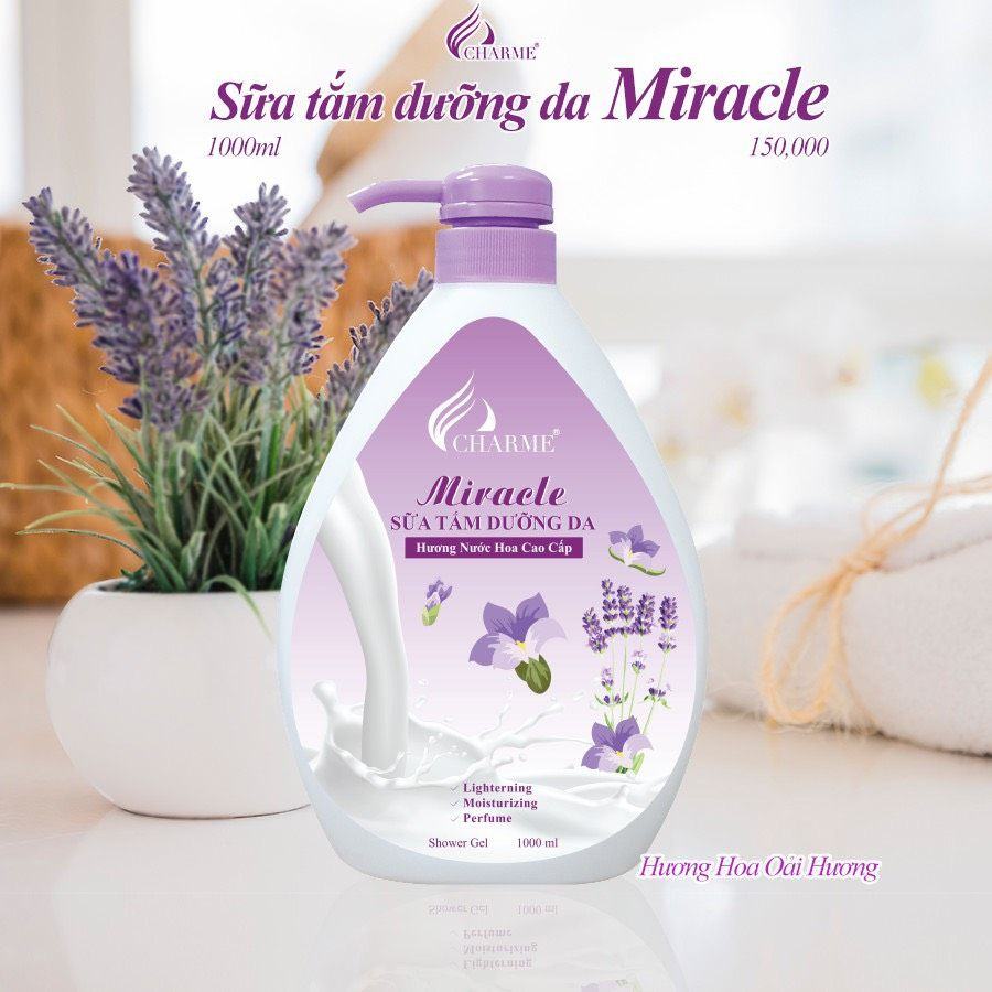 Sữa tắm nước hoa Charme Miracle 1000ml hương Lavender