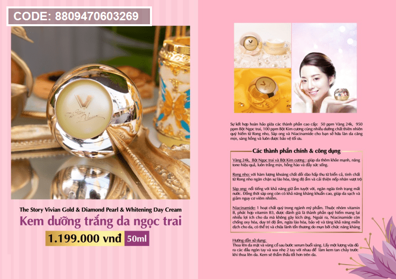 Kem Face dướng trắng da ngoc trai ban ngày The Story Vivian chính hãng