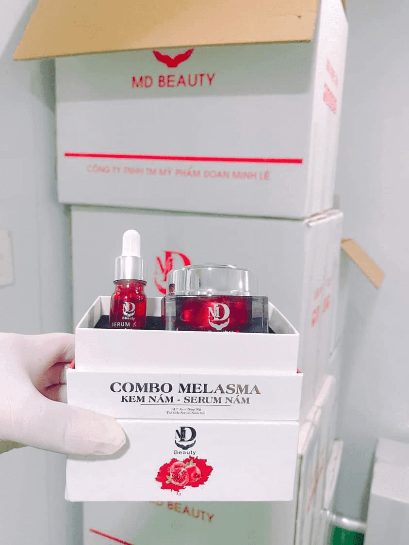 Combo Melasma kem nám và serum trị nám MD Beauty chính hãng