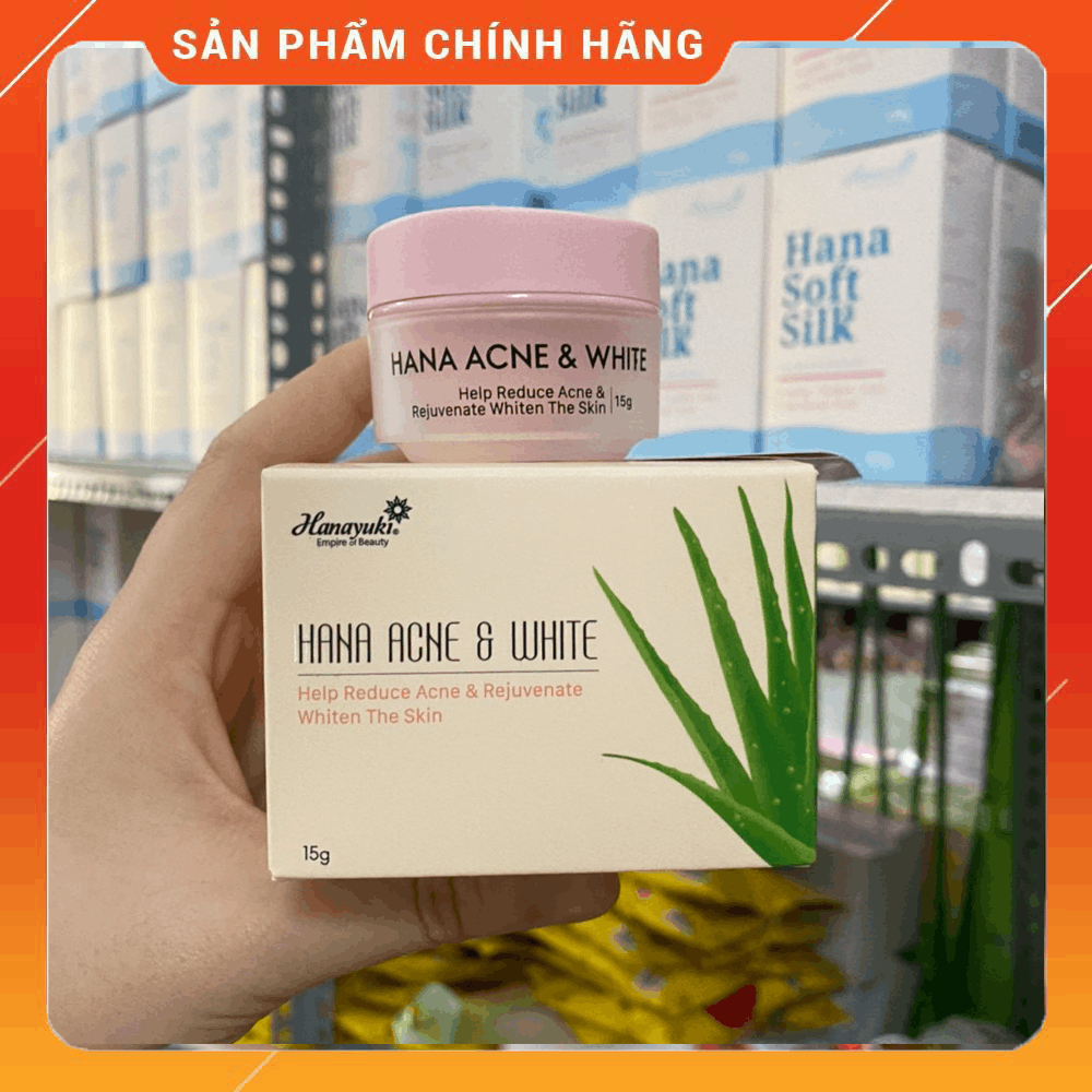 Kem trị mụn trắng da Hana acne & white mini Hanayuki chính hãng