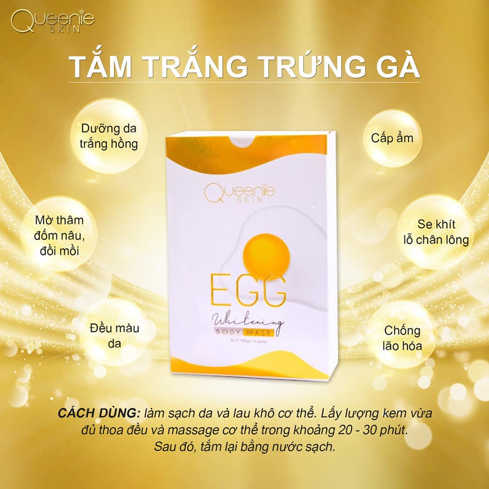 Tắm trắng trứng gà Queenie Skin chính hãng
