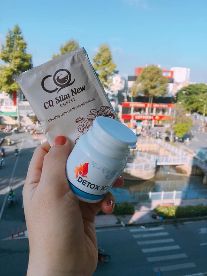 Combo hỗ trợ giảm cân Cafe CQ 3in1 kết hợp Detox X3 chính hãng
