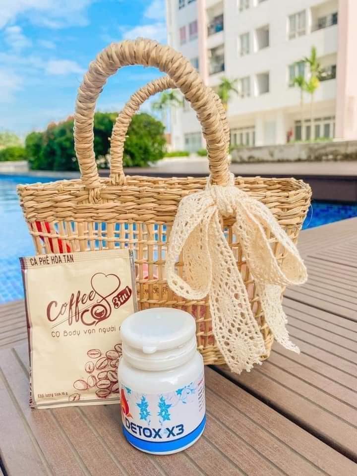 Combo hỗ trợ giảm cân Cafe CQ 3in1 kết hợp Detox X3 chính hãng