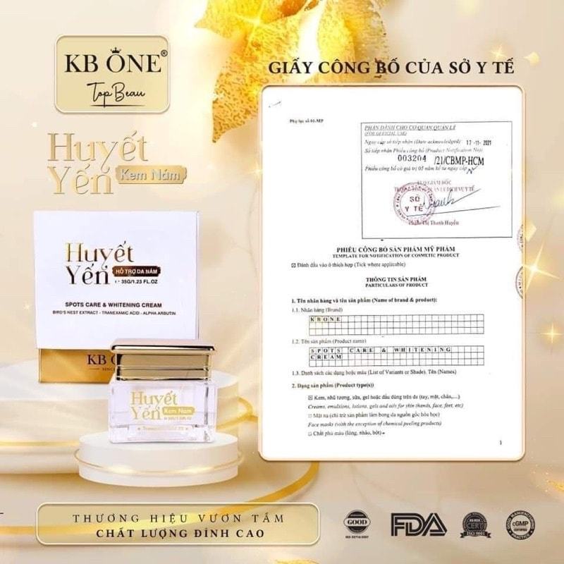 Combo Kem Face Huyết Yến Giảm Nám KB One