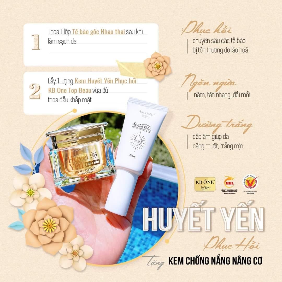 Kem Face Huyết Yến Phục Hồi Da Siêu Đỉnh Từ Nhà Kb One