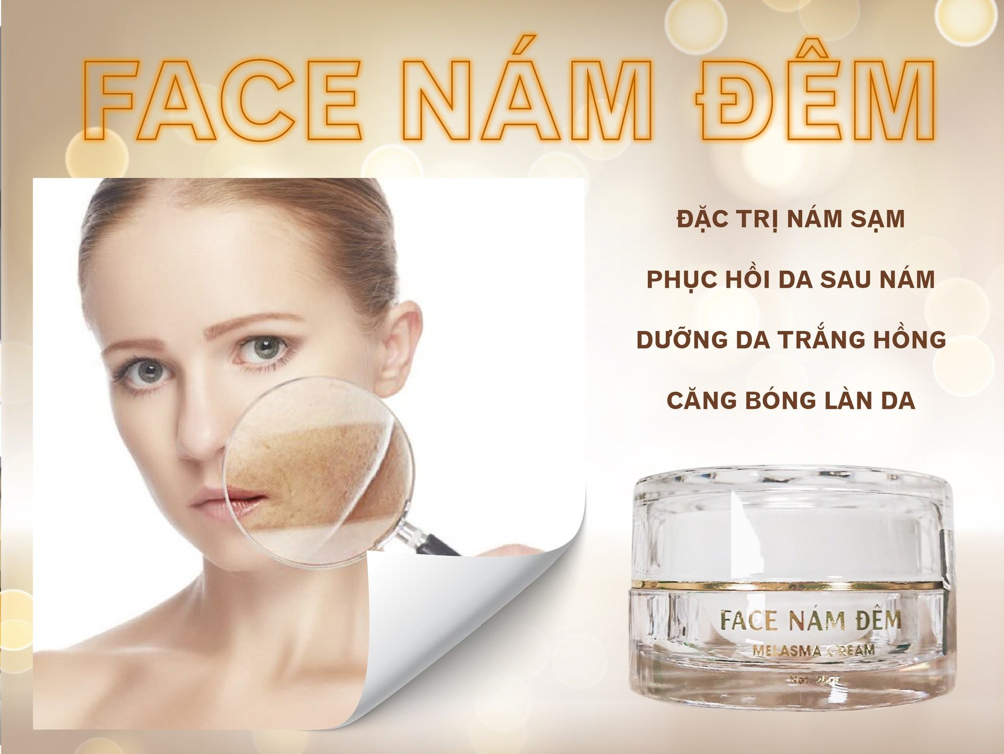 Tiếp tục chương trình trị nám chuẩn spa tại nhà cùng  kem face nám đêm N Collagen