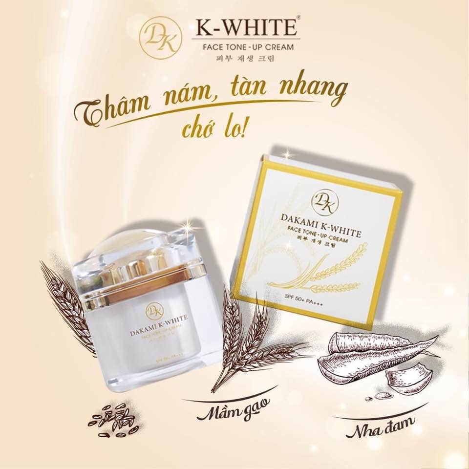 Da Trắng Sáng Khỏe Mạnh Cùng Kem Dakami K White Ban Ngày 3 in 1