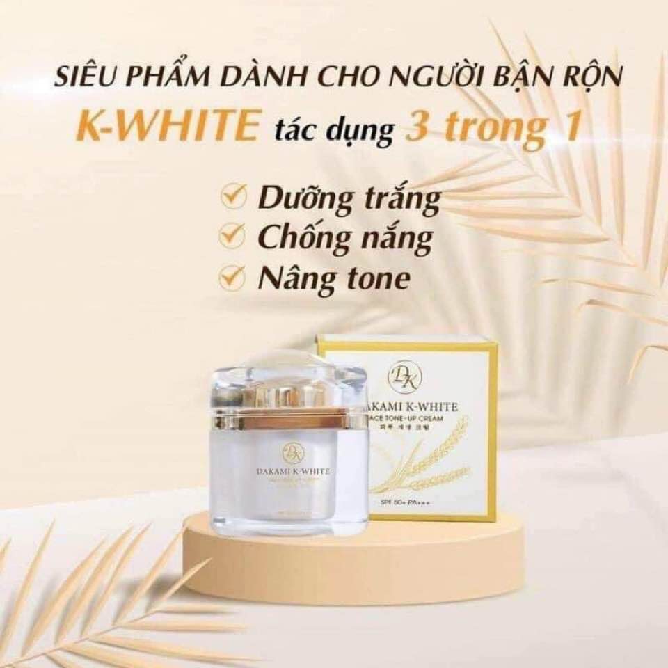 Da Trắng Sáng Khỏe Mạnh Cùng Kem Dakami K White Ban Ngày 3 in 1