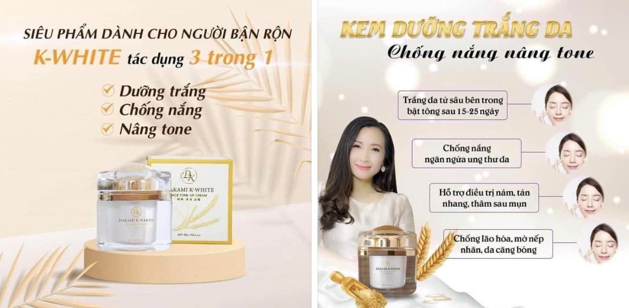 Dưỡng Da Trắng Sáng Bật Tone Chỉ 3 Phút Mỗi Ngày Với Kem Dakami K White Ban Ngày 3 In 1