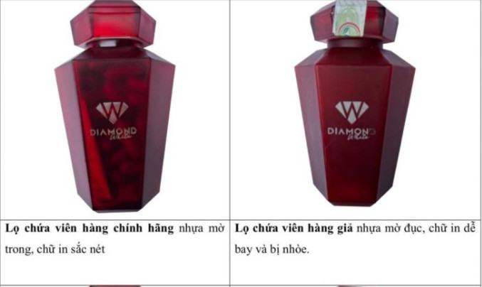 Cảnh báo hàng giả viên trắng da Diamond White Ngọc Trinh và cách phân biệt