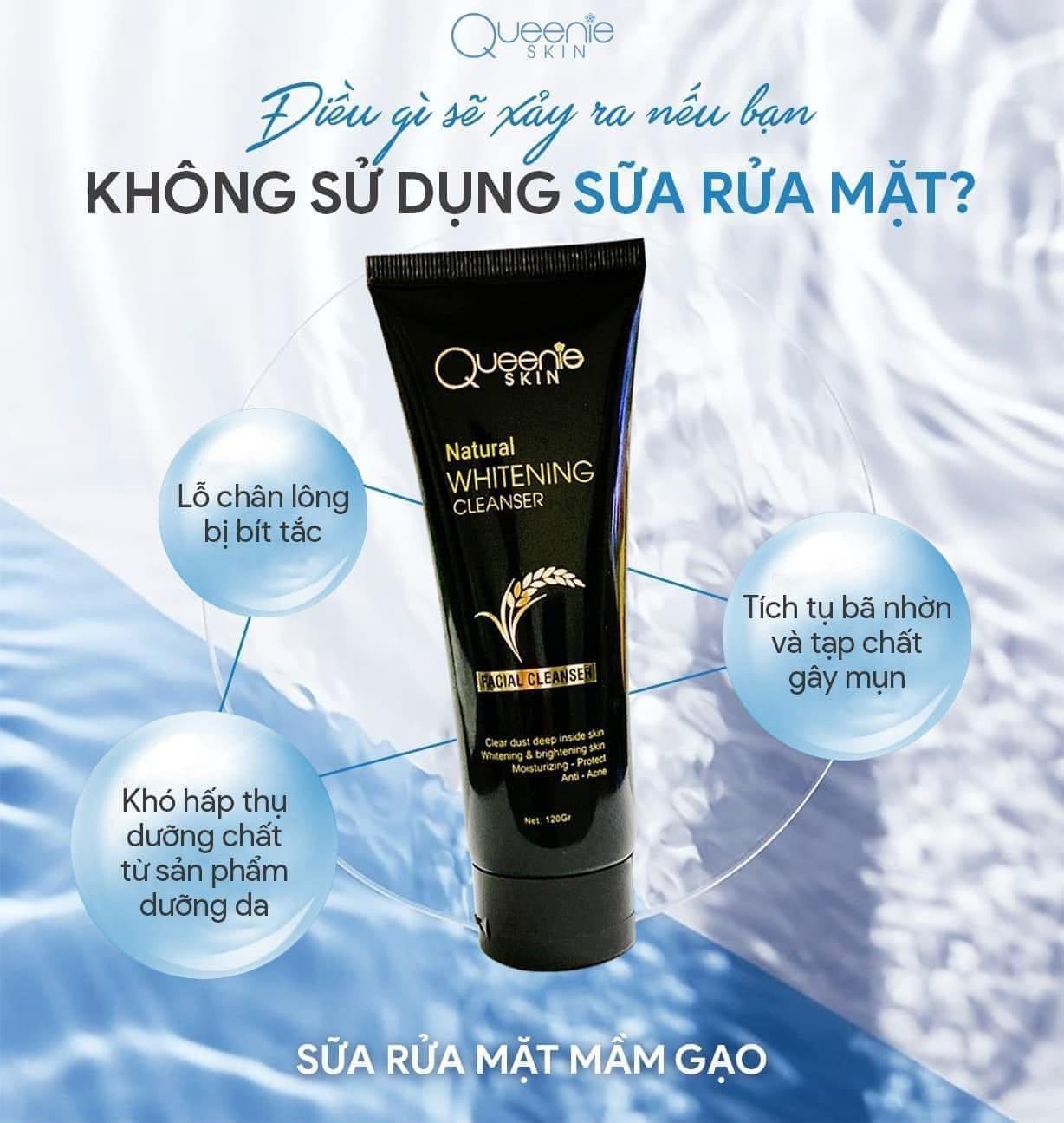 yêu thương da mỗi ngày với sữa rửa mặt mầm gạo Queenie Skin