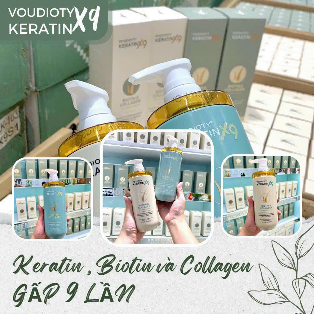 Lựa chọn số 1 cho mái tóc suôn mượt chắc khoẻ từ sâu bên trong Voudioty Keratin X9 Biotin và Collagen