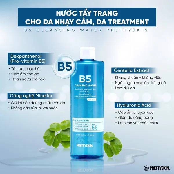 Nước Tẩy Trang B5 PrettySkin 500ml