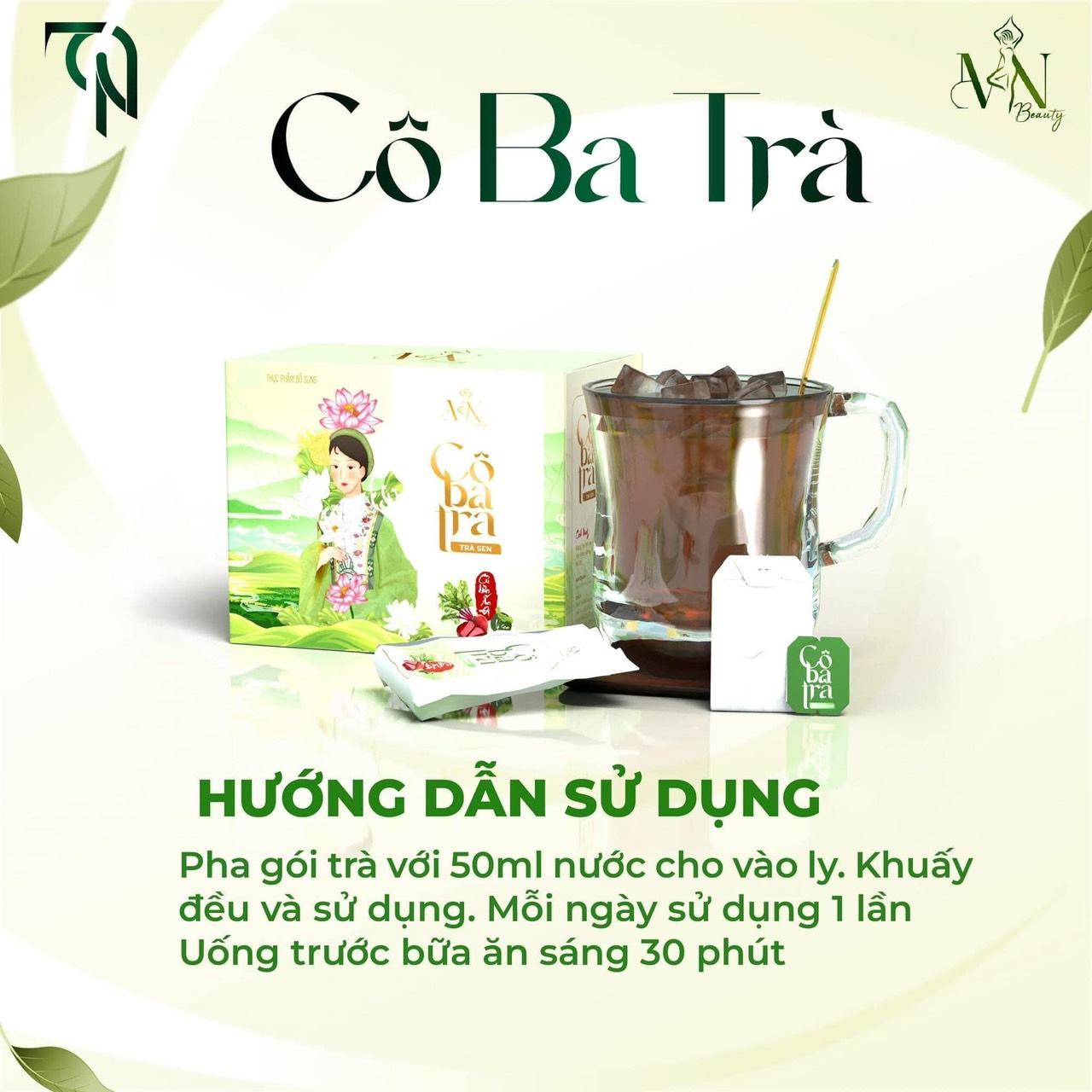 Sản phẩm cô ba trà là sản phẩm hỗ trợ đào thải ngay trong ngày nên làm giảm mỡ bụng