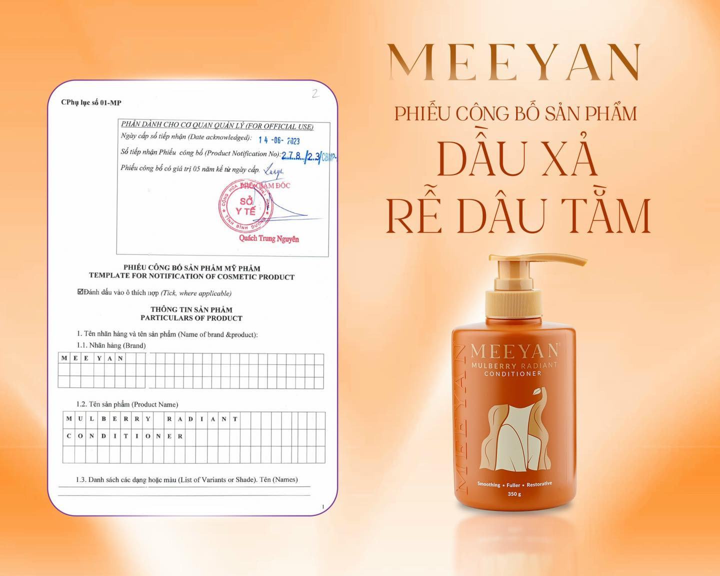 Combo Dầu Gội Xả MEEYAN Chiết Xuất Rễ Dâu Tằm