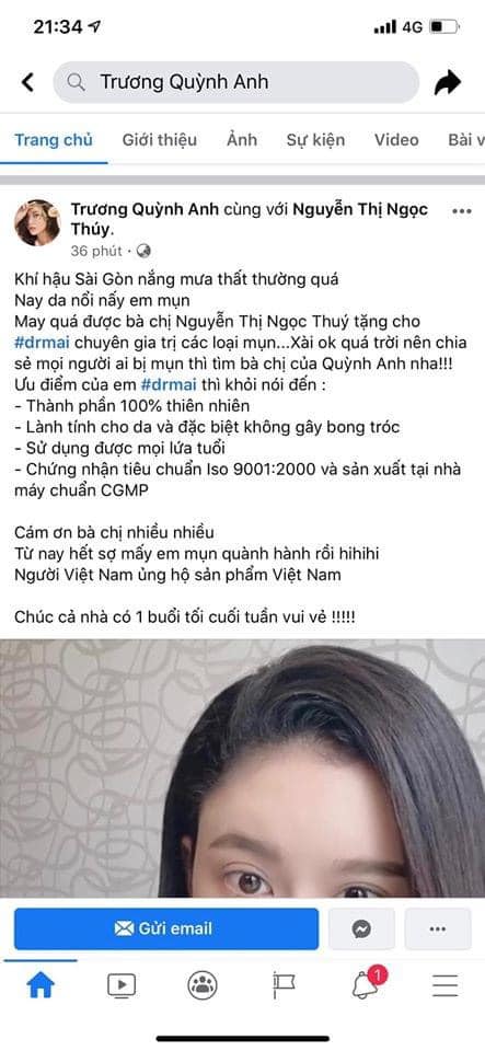 Trương Quỳnh Anh chia sẻ về sản phẩm giúp cô trị mụn