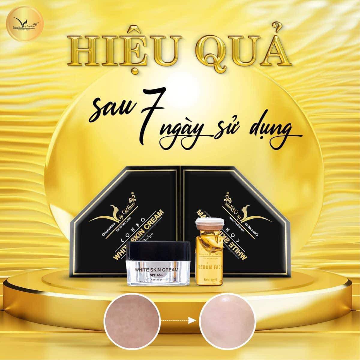 Còn gì vui hơn khi sở hữu một làn da đẹp chứ với Kem Face VIP White Tặng Kèm Serum