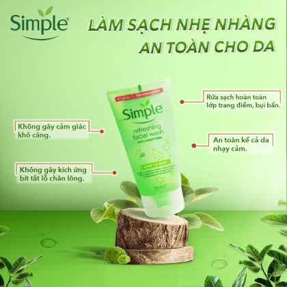 Sữa Rửa Mặt Simple Kind To Skin Refreshing Facial Wash Ge 150ml