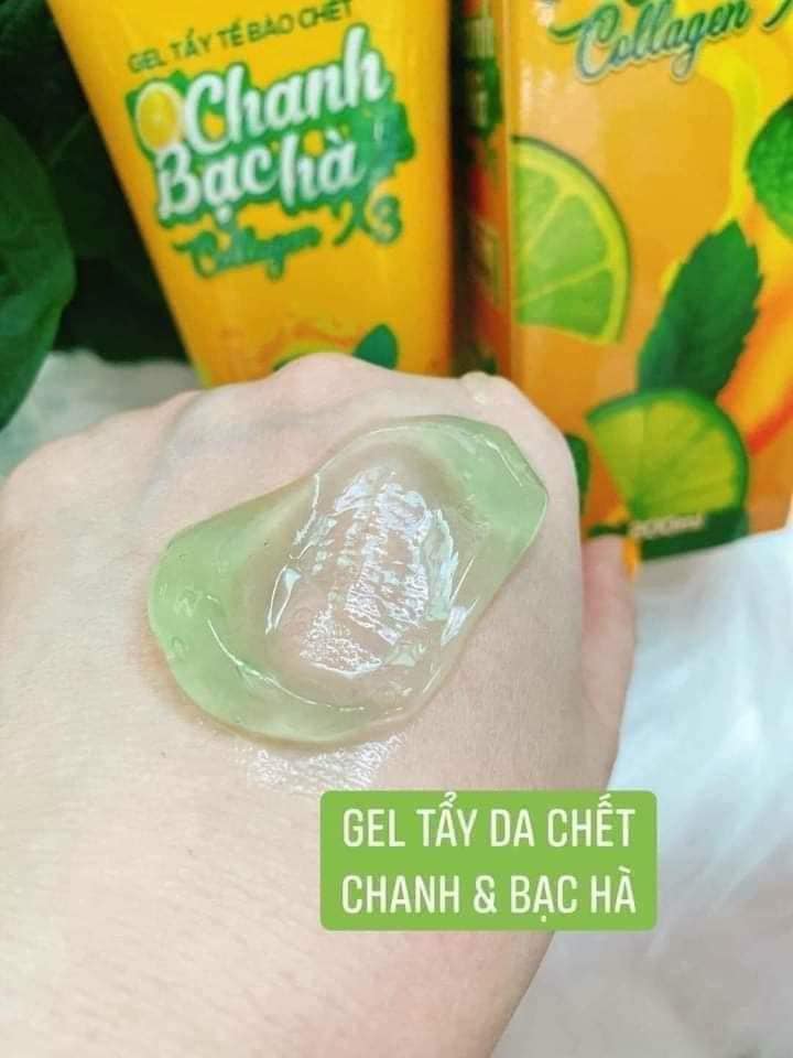 Gel Tẩy Tế Bào Chết Chanh Bạc Hà Collagen X3