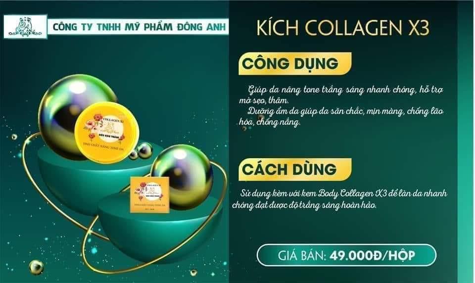 kem kích trắng Collagen X3 Thẩm thấu nhanh qua bề mặt da