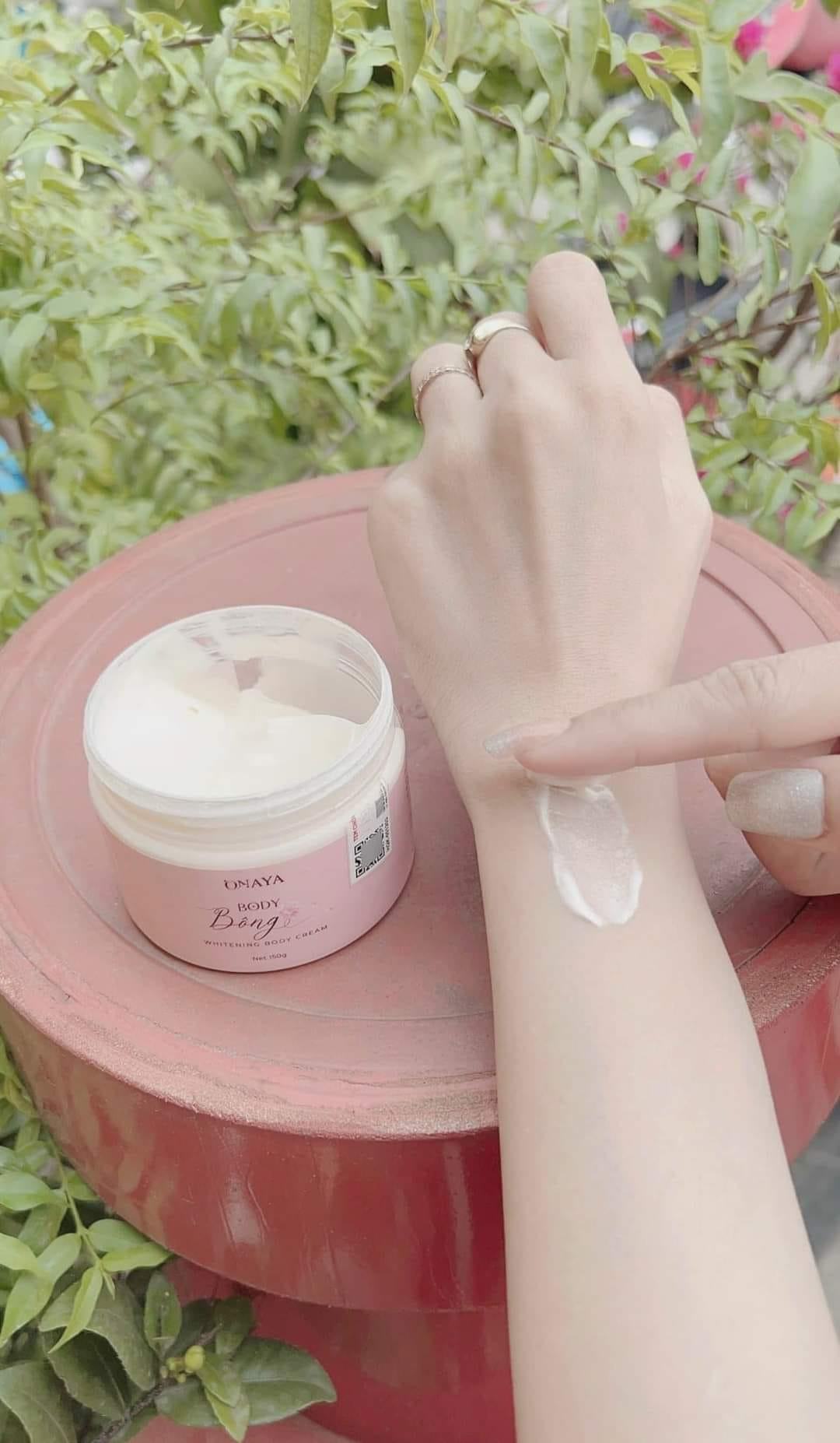 Kem Body Bông Onaya 150g dưỡng trắng siêu mịn cho body