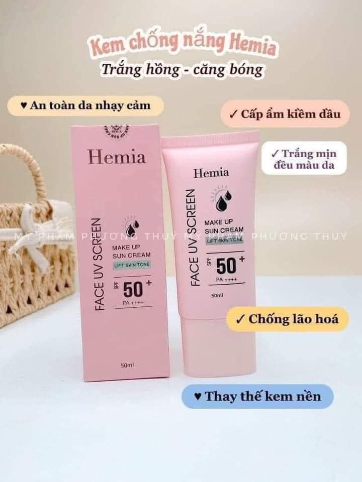 1 chiếc kem chống nắng vạn người mê nè Kem Chống Nắng Hemia Hàn Quốc